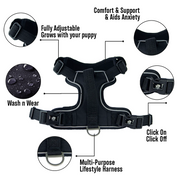 Active-X Lightweight Dog Harness – Black Clearance
