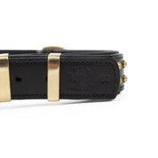 Hand Made Leather Dog Collar - RuffNeck Black & Brass (Regular Fit)