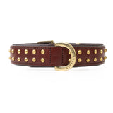 Hand Made Leather Dog Collar - RuffNeck Cherry & Brass (Regular Fit)