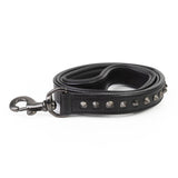 Leather Dog Leash - Ruthless Black & Black Slimline