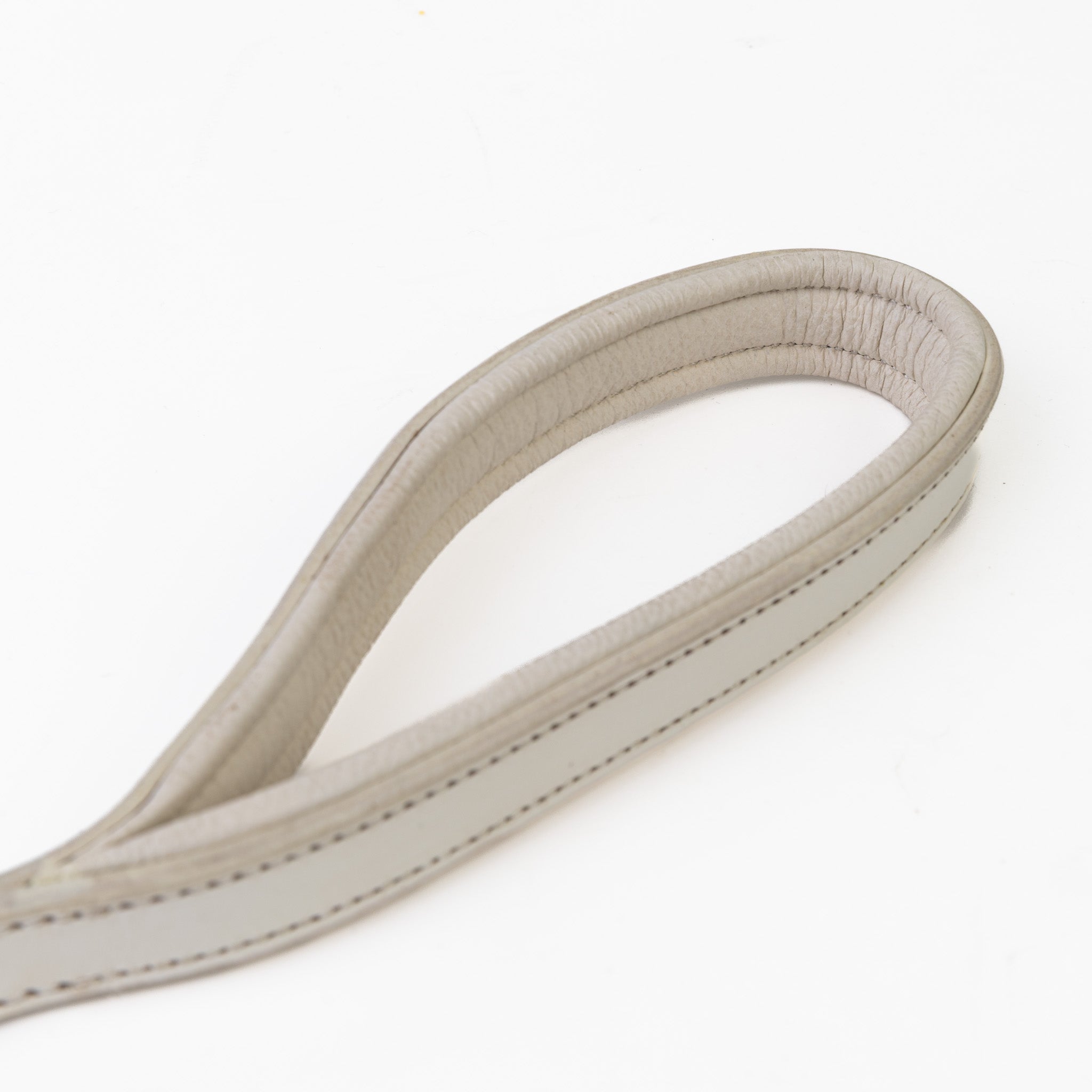 Leather Dog Leash - Imperial White Crystal & Rose Gold Leash (Slimline)