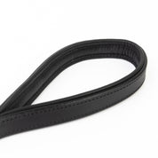 Leather Dog Leash - Imperial Black & Chrome Leash (Standard)
