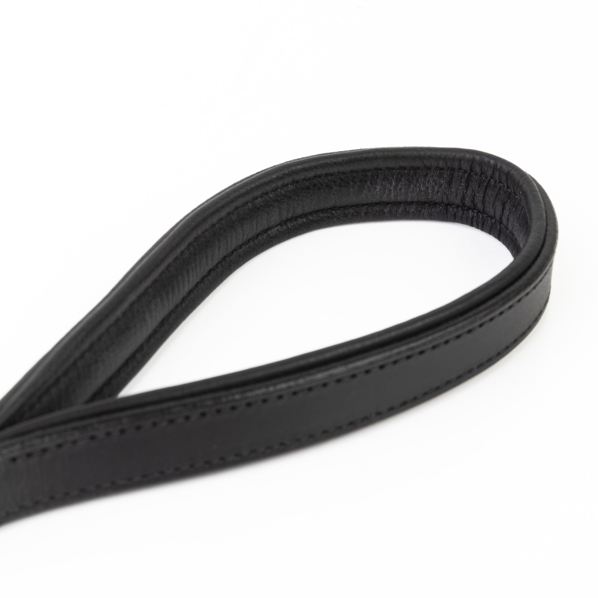 Leather Dog Leash - Imperial Black & Chrome Leash (Standard)