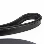 Leather Dog Leash - Imperial Black & Chrome Leash (Slimline)