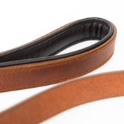 Leather Dog Leash - Classic Brown & Chrome Leash (Standard)