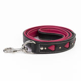 Leather Dog Leash - "Queen of Hearts"