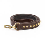 Leather Dog Leash - Ruthless Brown & Brass (Standard)