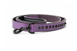 Leather Dog Leash - Ruthless Purple & Black Leash (slimline)