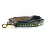 Leather Dog Leash - Ruthless Emerald Gold