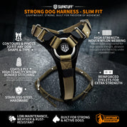 SUPATUFF® Strong Dog Harness – Green | Slim Fit