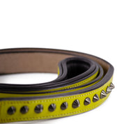 Leather Dog Leash - Ruthless Yellow & Black (Slimline)