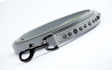 Leather Dog Leash - Ruthless Grey & Black Leash (Slimline)